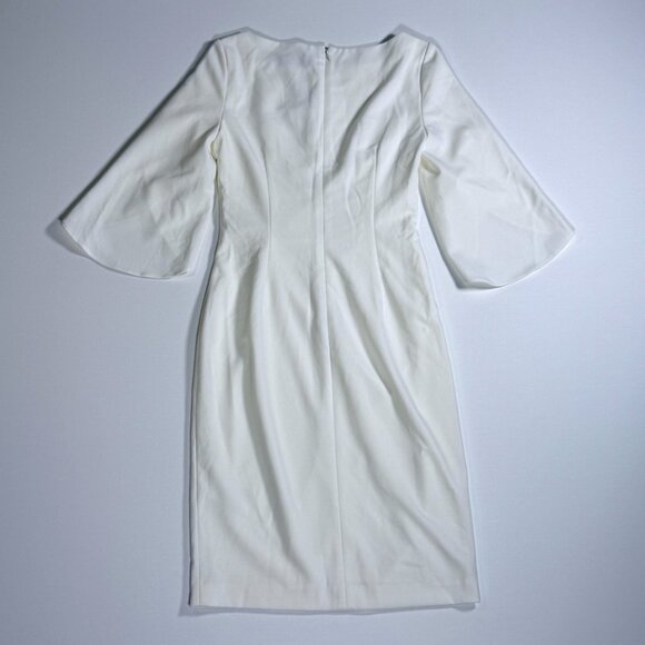 (NWT) DKNY White 3/4 Tulip Sleeve Dress - Picture 2 of 8